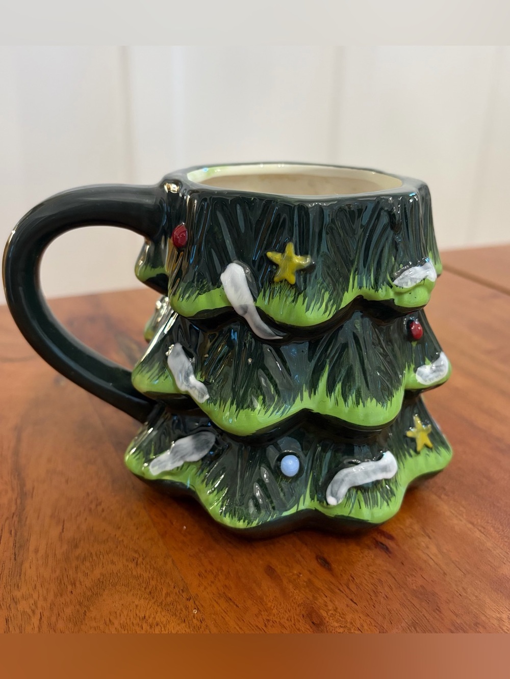 JOANN Ceramic Christmas Tree Coffee Mug 3-Tier Holiday 16oz Figural Holiday Cup